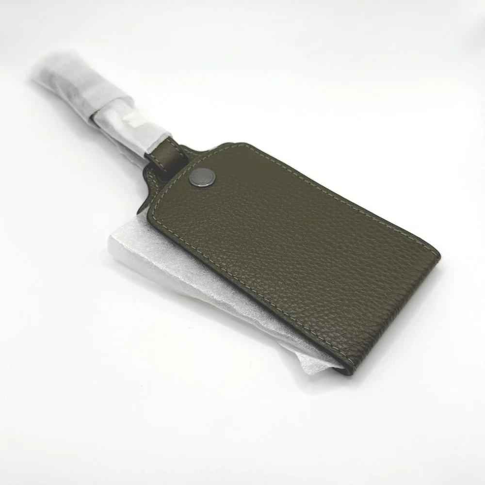 Coach C5766 Cargo Green Pebbled Leather Luggage Tag Travel ID Holder NWT